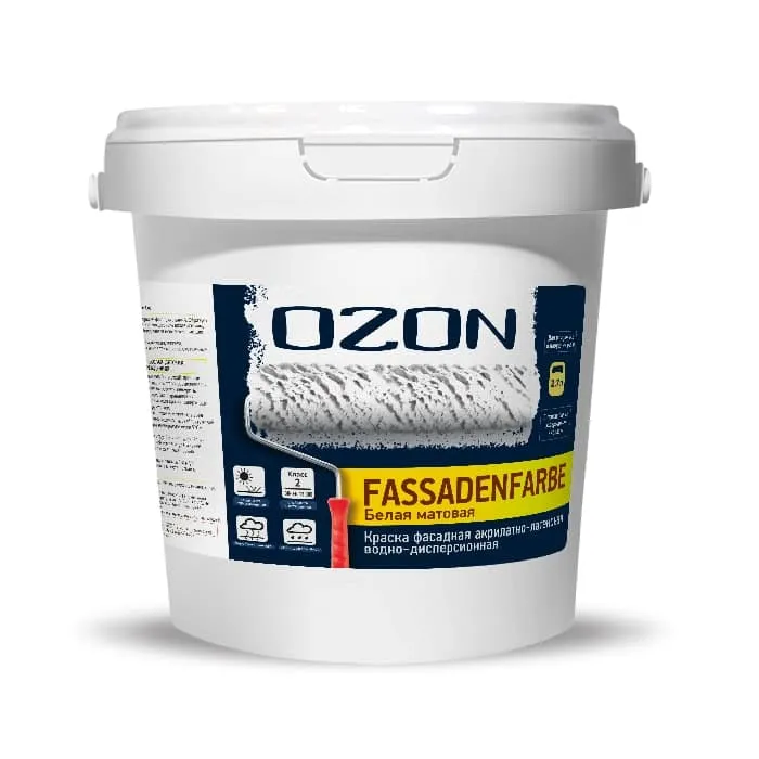 Краска фасадная OZON Fassadenfarbe ВД-АК-112А(-10)-14 А (белая)  для работ при -10°С